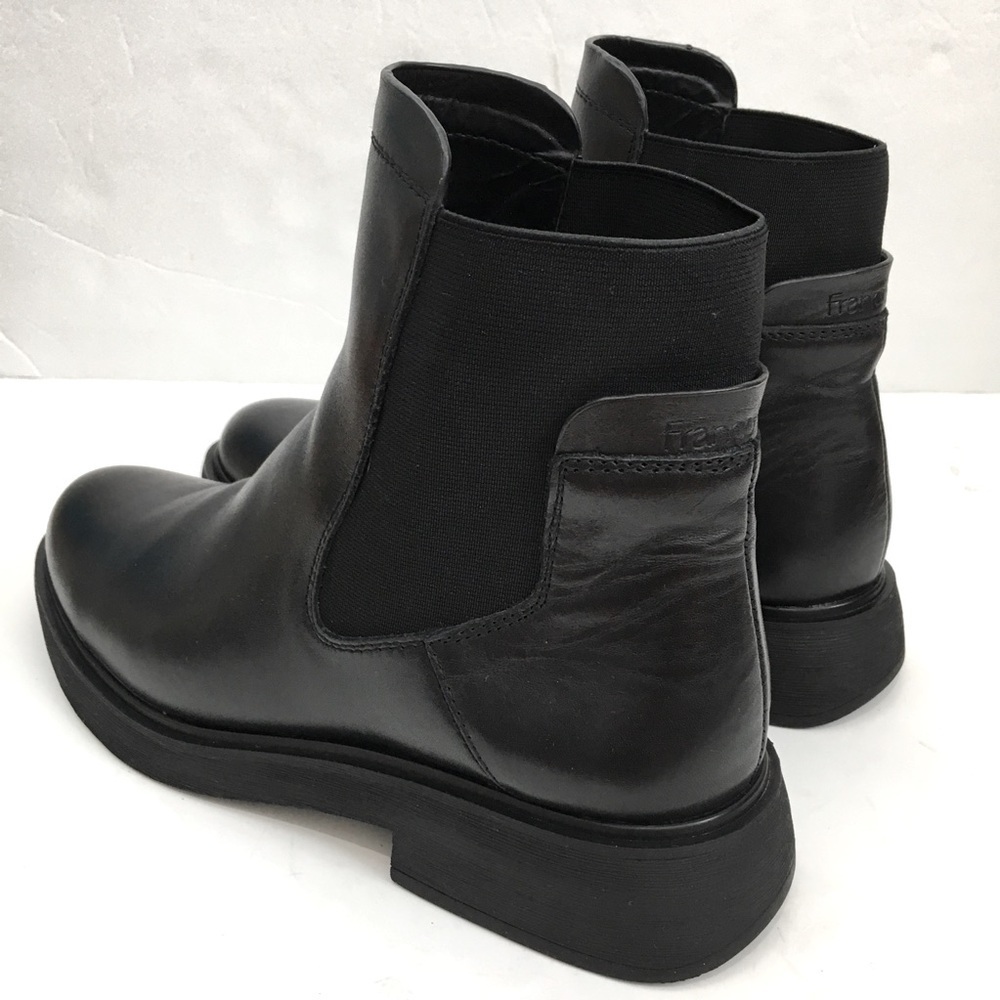 Franco Sarto Brood Black Leather Chelsea Pull On Ankle Boots - Picture 8 of 14